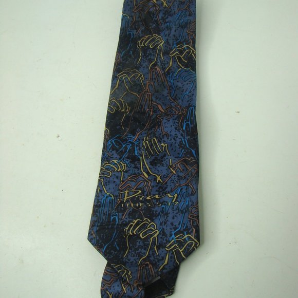 Appointed Apparel Living Epistles Christian Tie Pray Praying Hands Blue - Picture 1 of 8